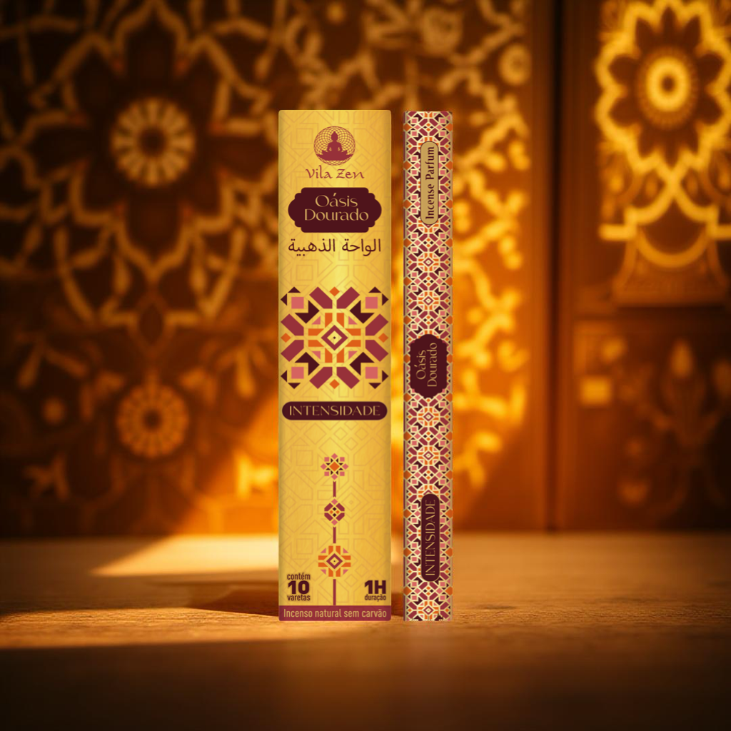 Incenso Vila Zen Linha Árabe - Oásis Dourado