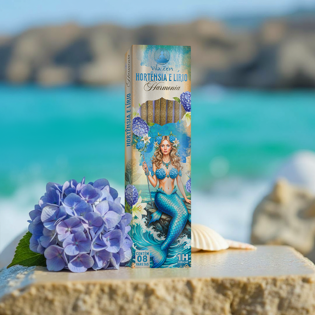 Incenso Vila Zen Linha Encanto das Águas - Hortênsia e Lírio