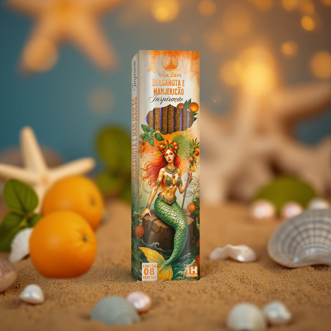 Incenso Vila Zen Linha Encanto das Águas - Bergamota e Manjericão