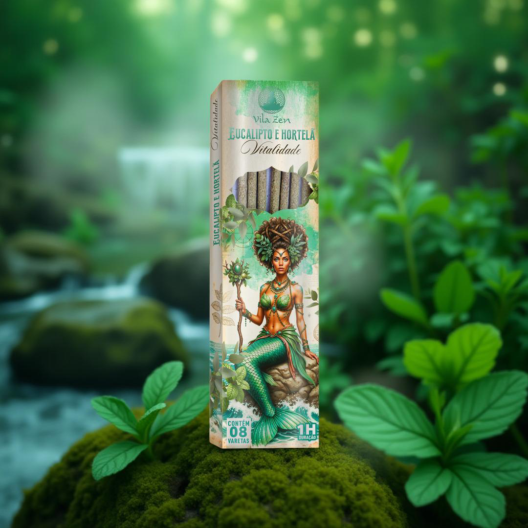 Incenso Vila Zen Linha Encanto das Águas - Eucalipto e Hortelã