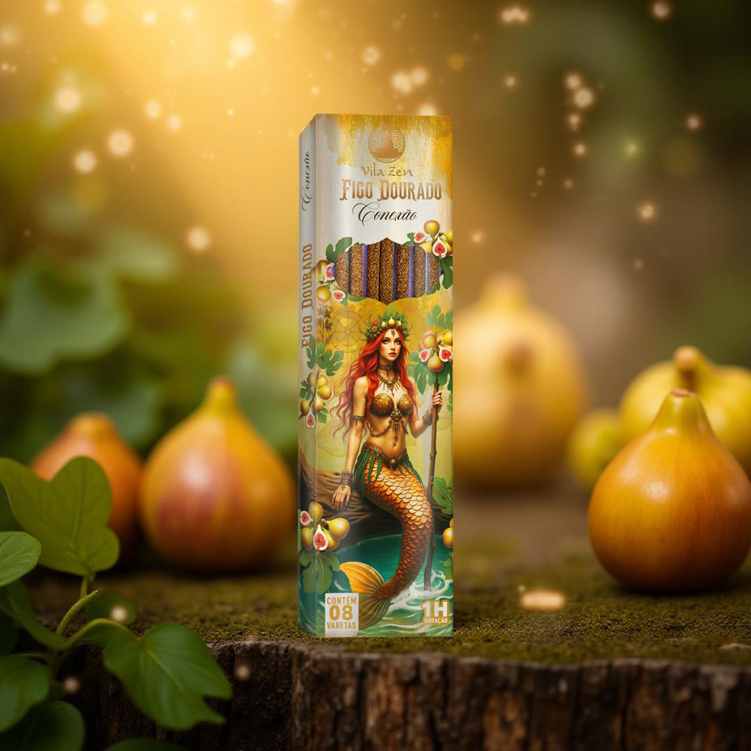 Incenso Vila Zen Linha Encanto das Águas - Figo Dourado