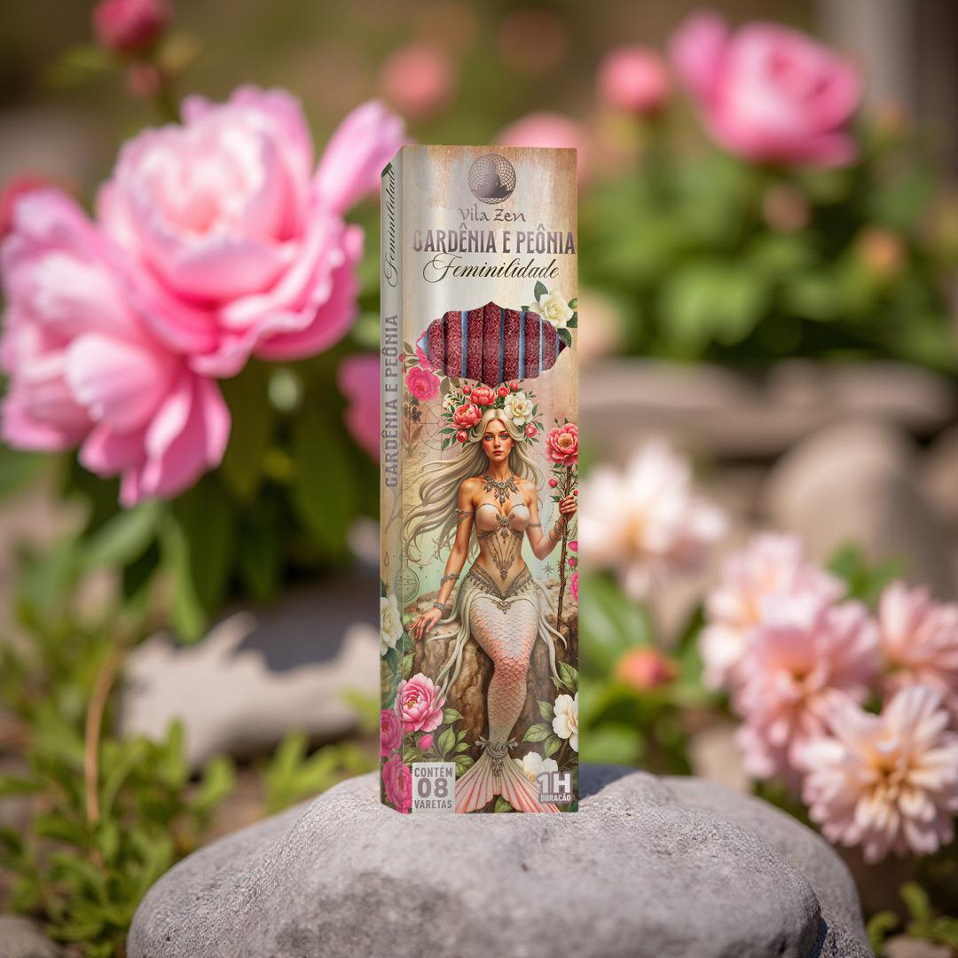 Incenso Vila Zen Linha Encanto das Águas - Gardênia e Peônia
