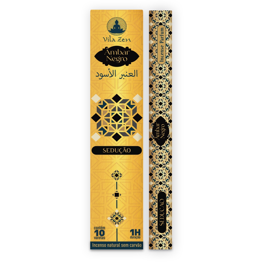 Incenso Vila Zen Linha Árabe - Âmbar Negro