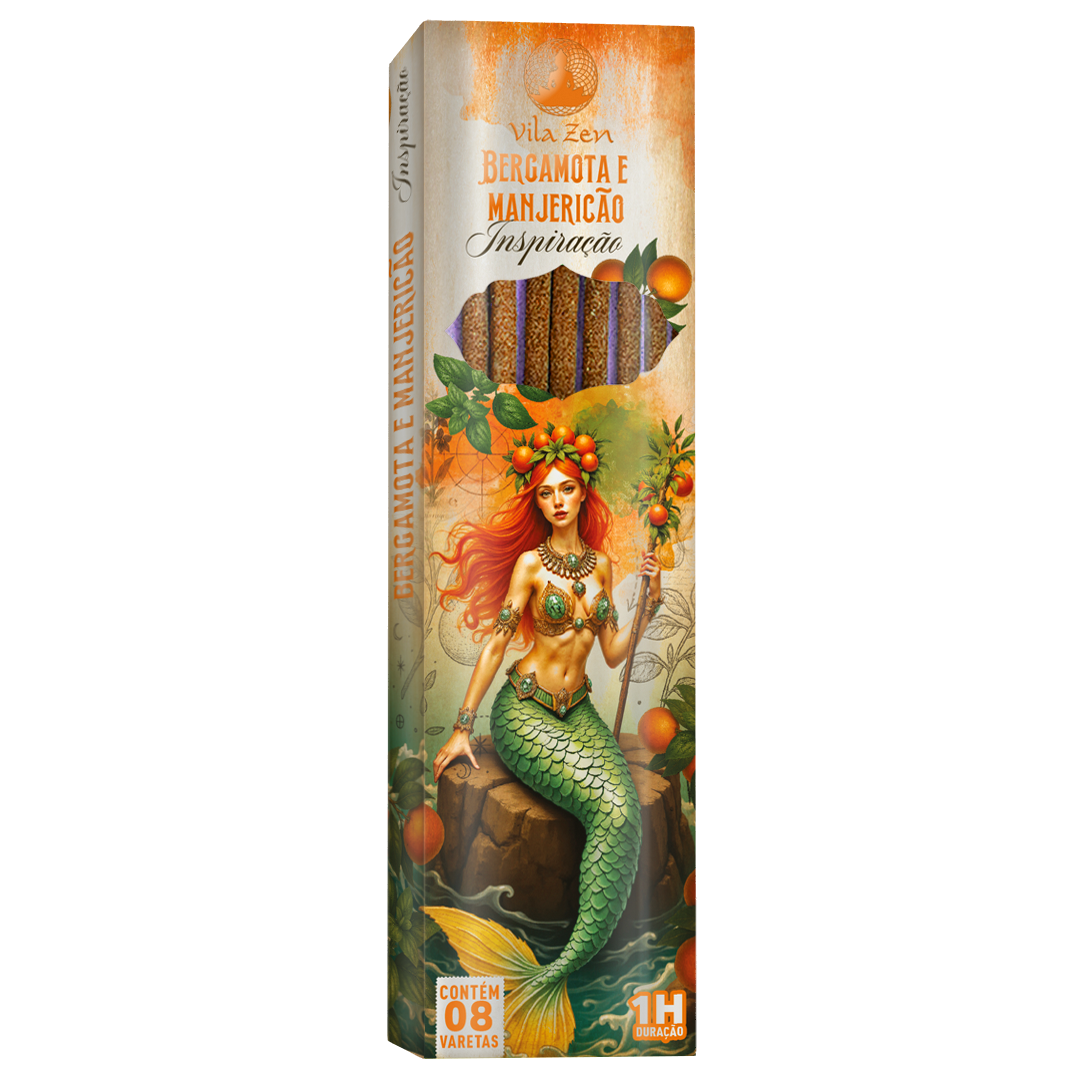Incenso Vila Zen Linha Encanto das Águas - Bergamota e Manjericão