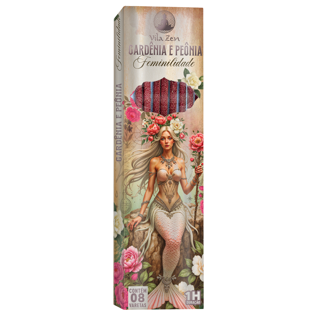 Incenso Vila Zen Linha Encanto das Águas - Gardênia e Peônia