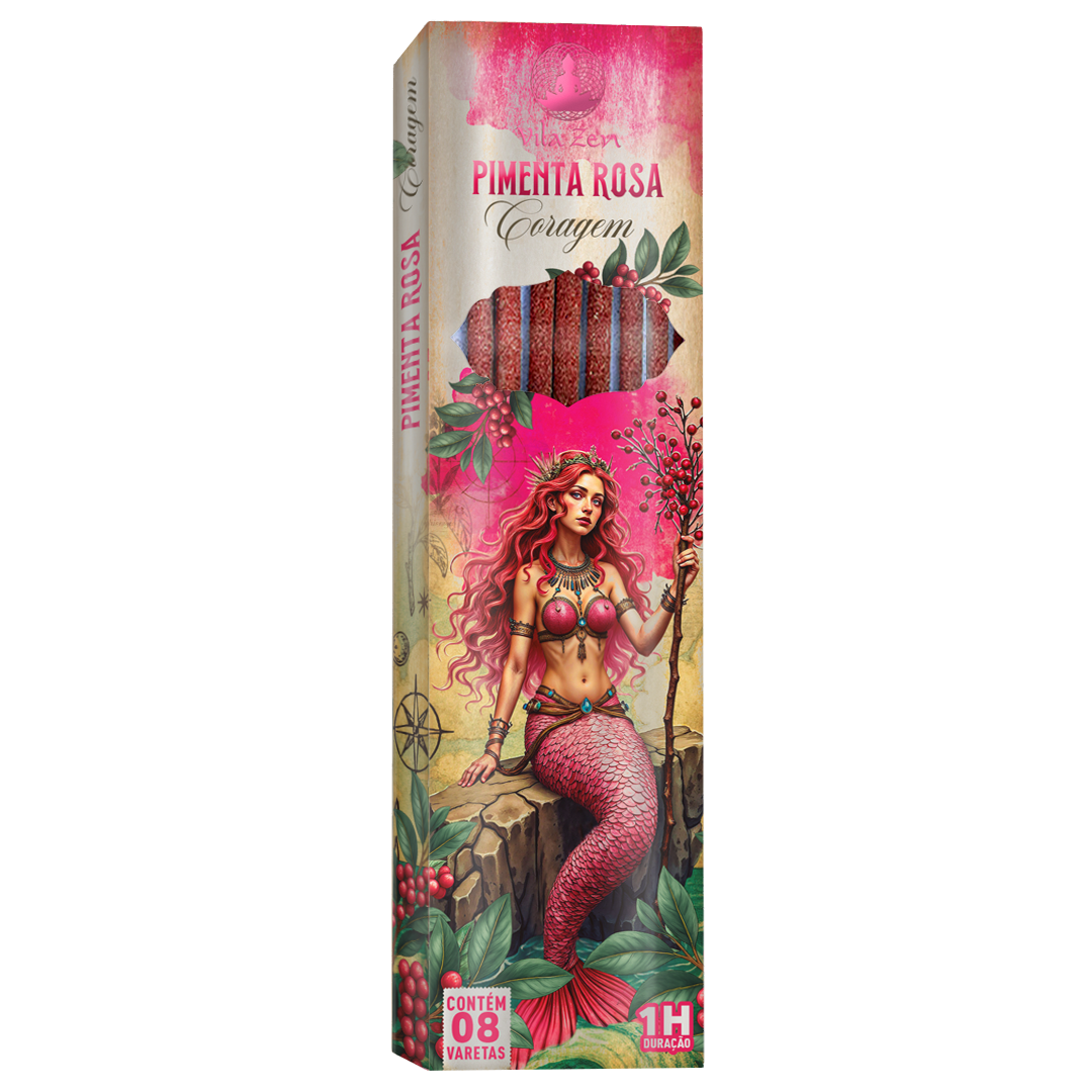 Incenso Vila Zen Linha Encanto das Águas - Pimenta Rosa