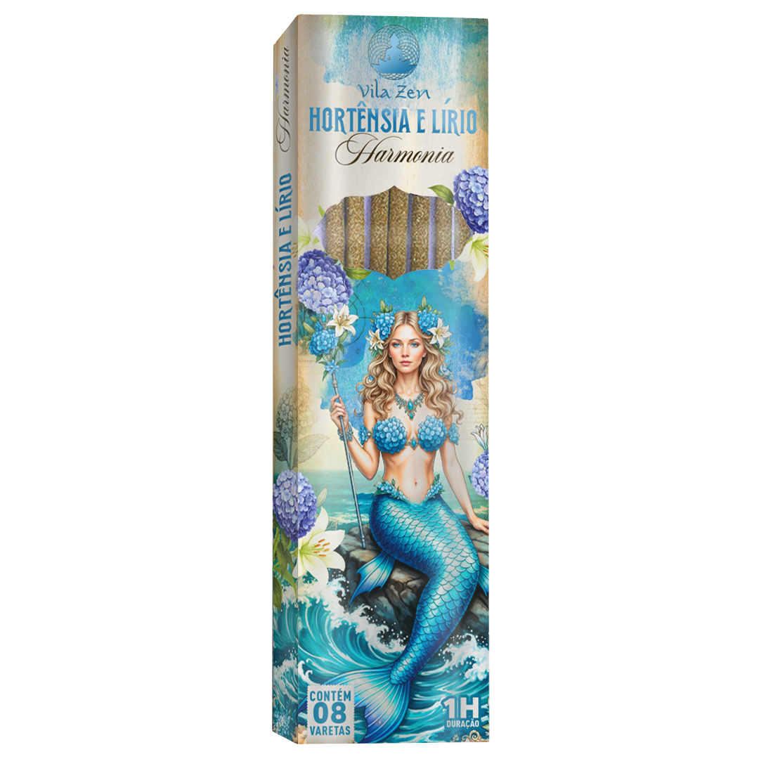 Incenso Vila Zen Linha Encanto das Águas - Hortênsia e Lírio