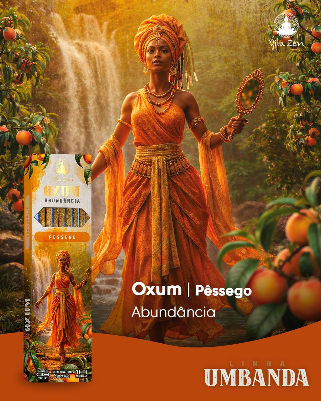Incenso Vila Zen Linha Umbanda - Oxum - Pêssego