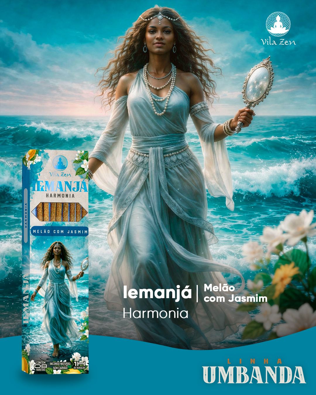 Incenso Vila Zen Linha Umbanda - Iemanjá - Melão e Jasmim