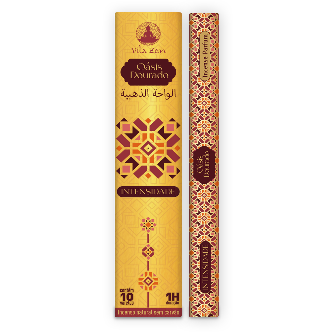 Incenso Vila Zen Linha Árabe - Oásis Dourado