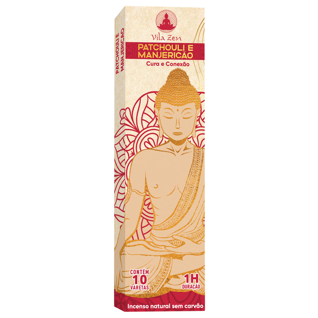 Incenso Natural Vila Zen - Patchouli e Manjericão