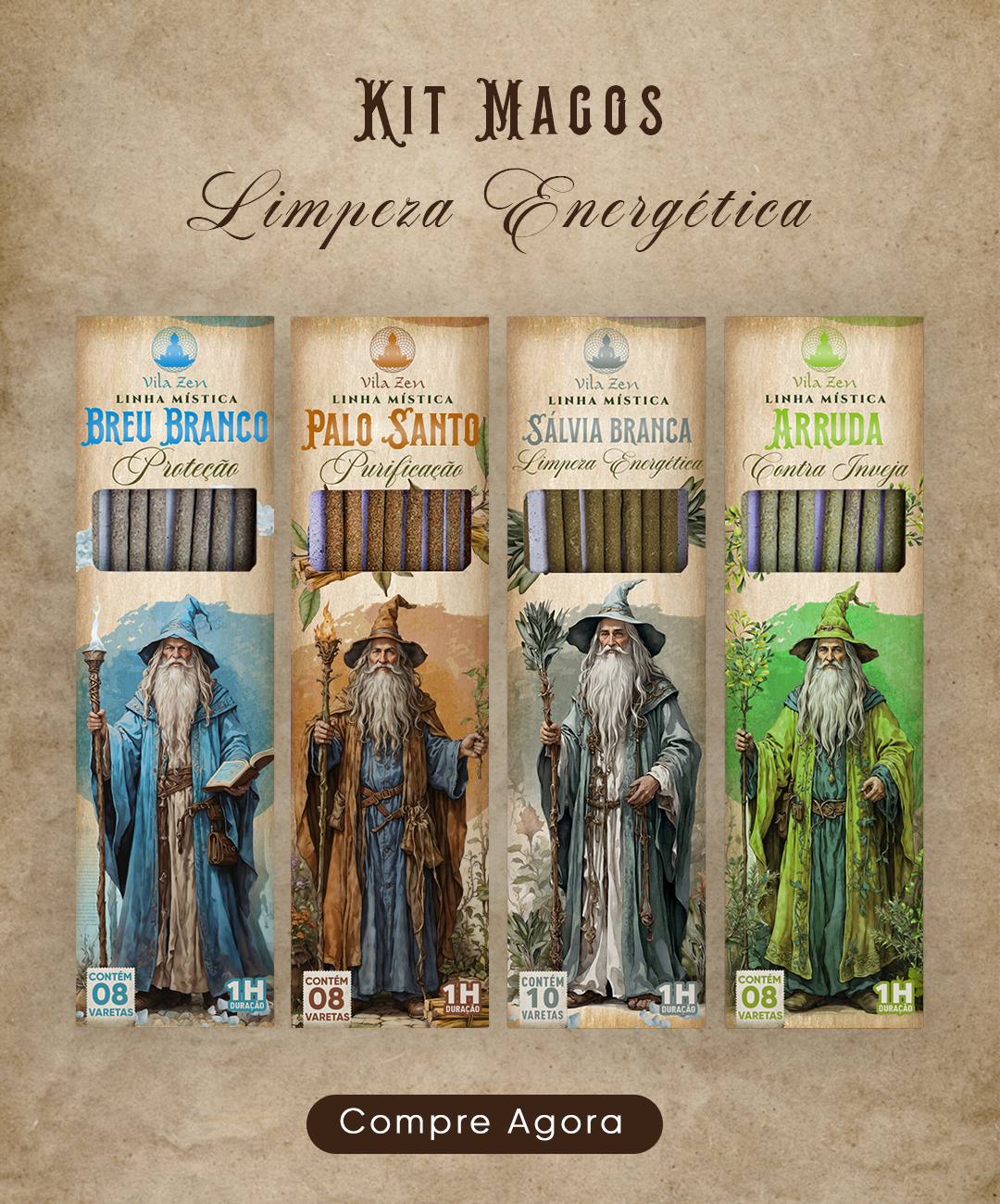 Kit 4 Magos - Limpeza Energética