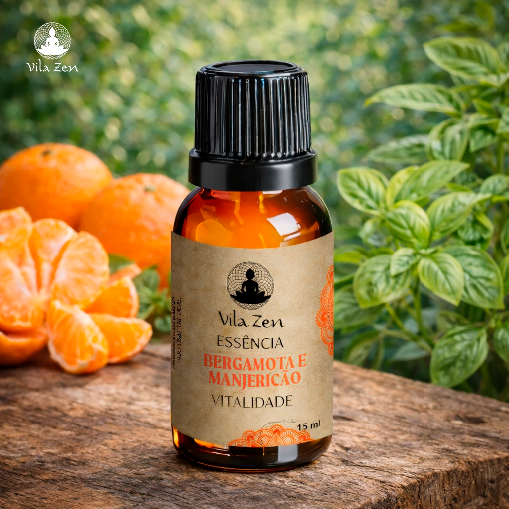 Essência Aromática Vila Zen - Bergamota e Manjericão - 15 ml