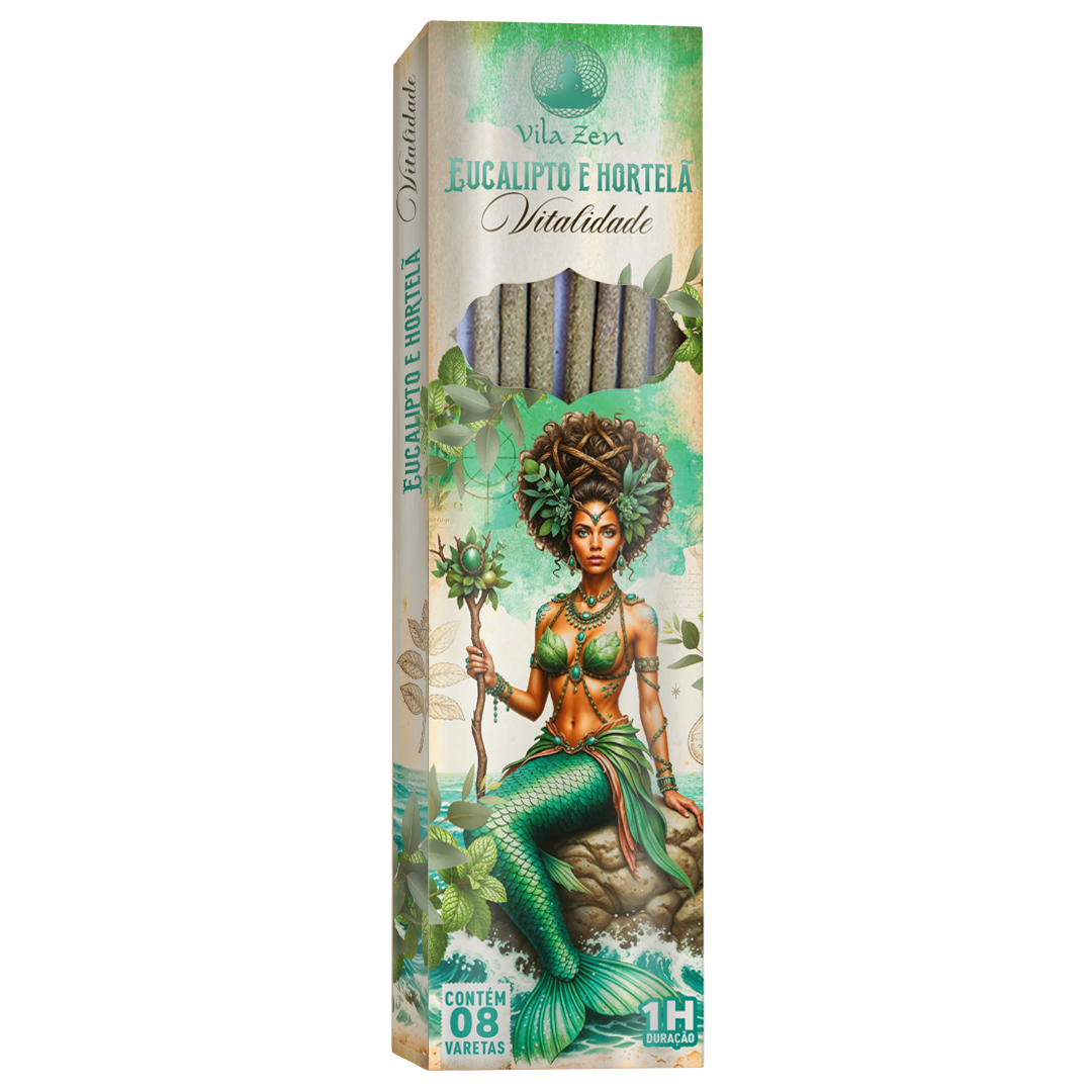 Incenso Vila Zen Linha Encanto das Águas - Eucalipto e Hortelã
