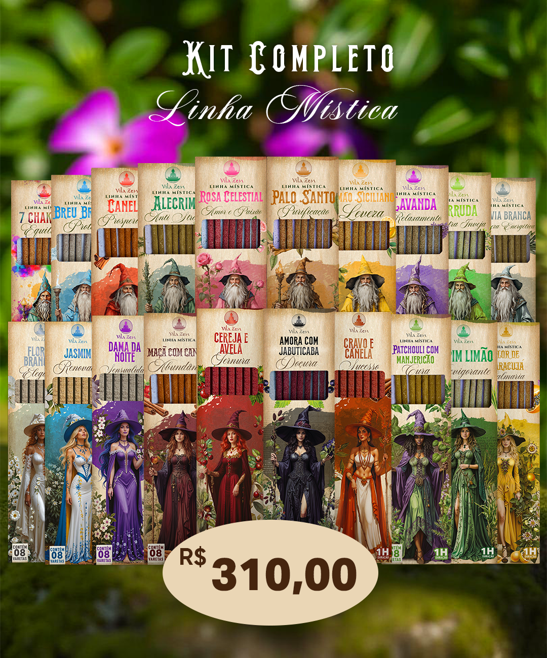 Kit Completo Linha Mística - 20 Aromas