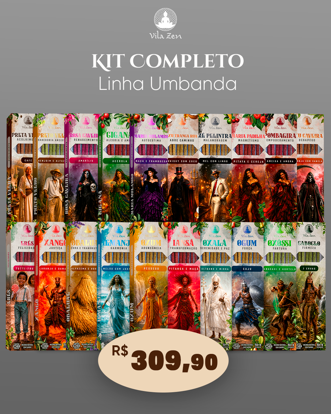 Kit Linha Umbanda Completo - 20 Aromas